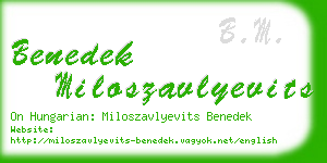 benedek miloszavlyevits business card